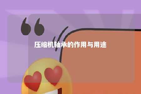 压缩机轴承的作用与用途 